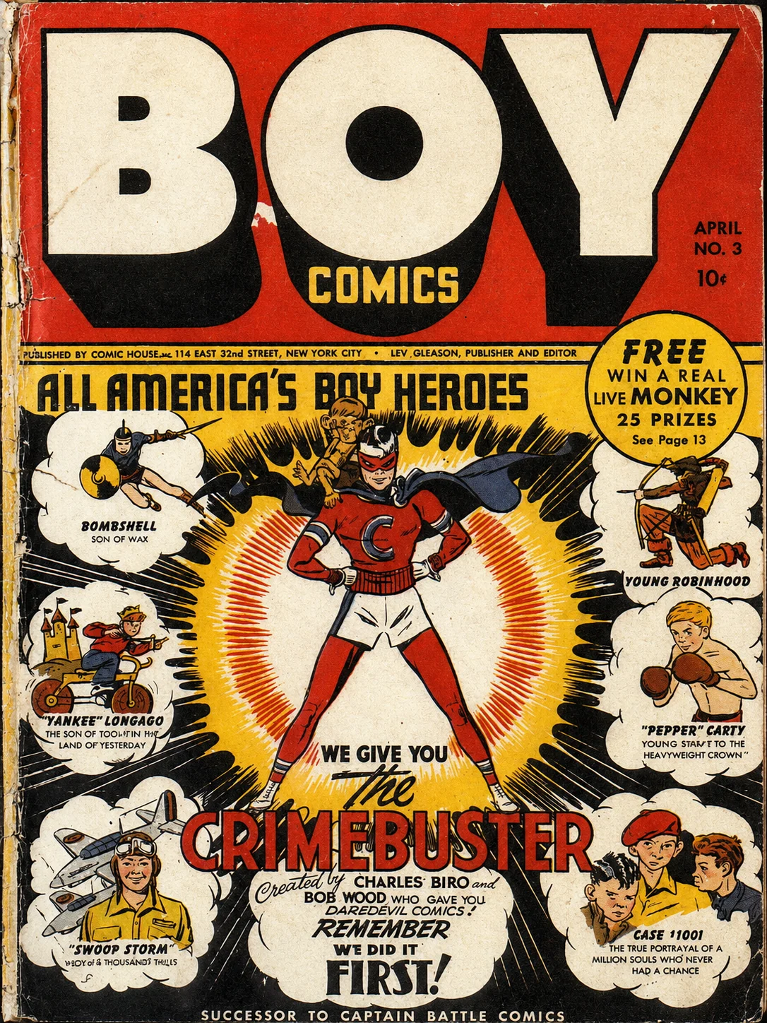 Vintage Boy Comics cover used as a visual reference in the Golden Age comic reel campaign