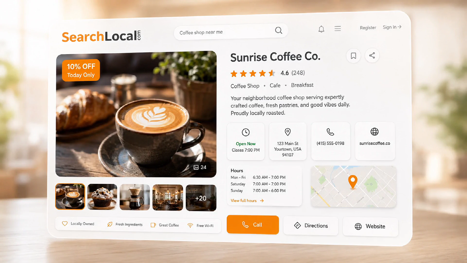 SearchLocal profile for Sunrise Coffee Company